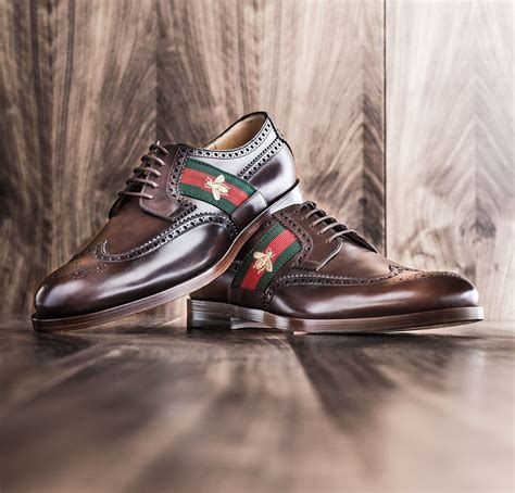 mens gucci brown leather shoes|gucci formal shoes men.